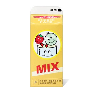 나가니시 믹스 쥬스 미니팩 우유각 휴대용 콘돔 - 초박형 3P