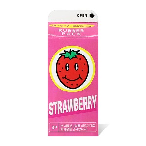 나가니시 딸기 쥬스 미니팩 우유각 휴대용 콘돔 - 초박형 3P